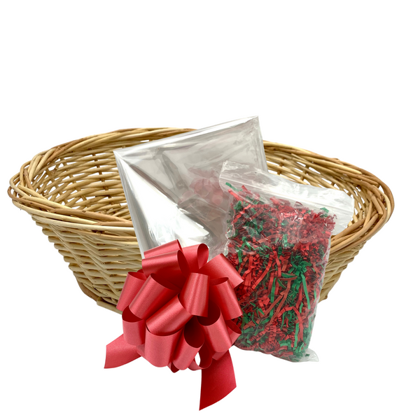 Medium Gift Basket Kits with Natural Basket- No Handles (24 kits per case) 12.49 Each