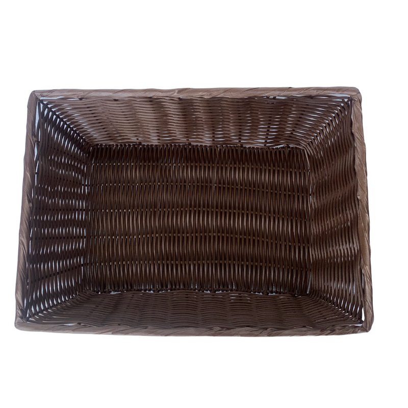 Medium Rectangle Plastic Baskets, Brown (50 per case) 4.49 Each