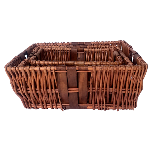 Basket Set of 3 w/ Woodchip, Chestnut (4 sets per case) 22.99 each