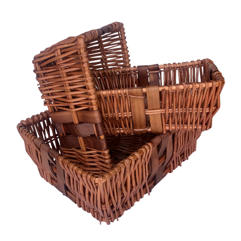 Basket Set of 3 w/ Woodchip, Chestnut (4 sets per case) 22.99 each
