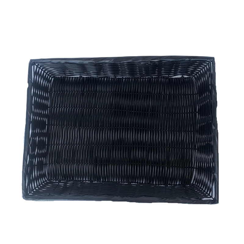 Large Rectangle Plastic Tray, Black