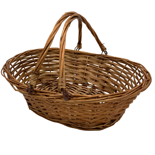 Large Hinged Handle Baskets, Chestnut (40 per case) 8.99 Each