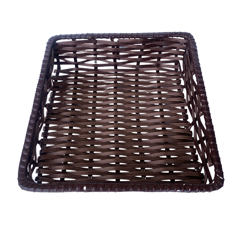 Square Plastic Tapered Basket, Brown