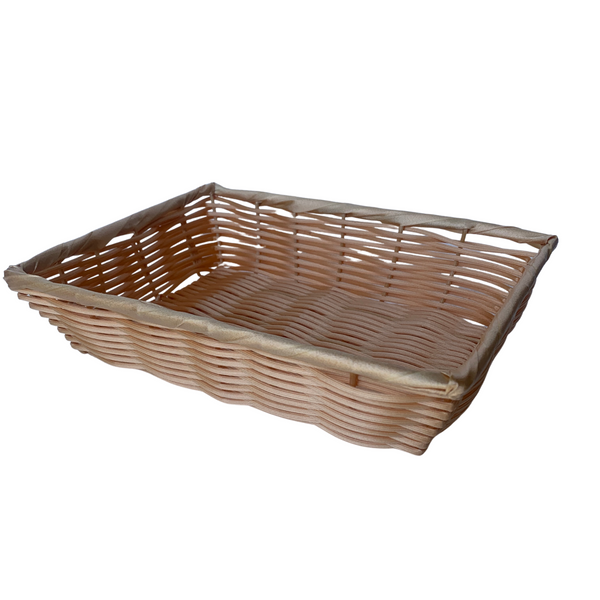 Small Rectangle Plastic Basket, Natural (50 per case) 2.99 Each