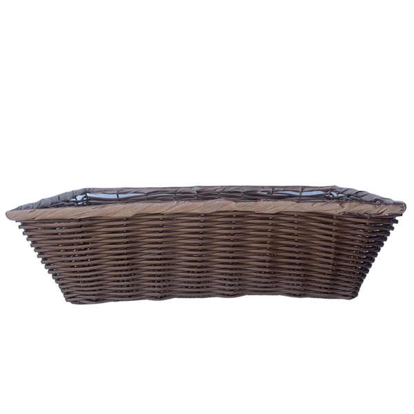 Large Rectangle Plastic Baskets, Brown (50 per case) 6.29 Each