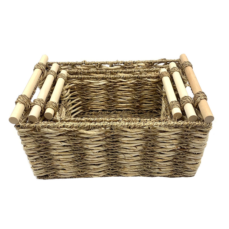 2-Tone Basket Set of 3, Natural(1 set per case) 32.99
