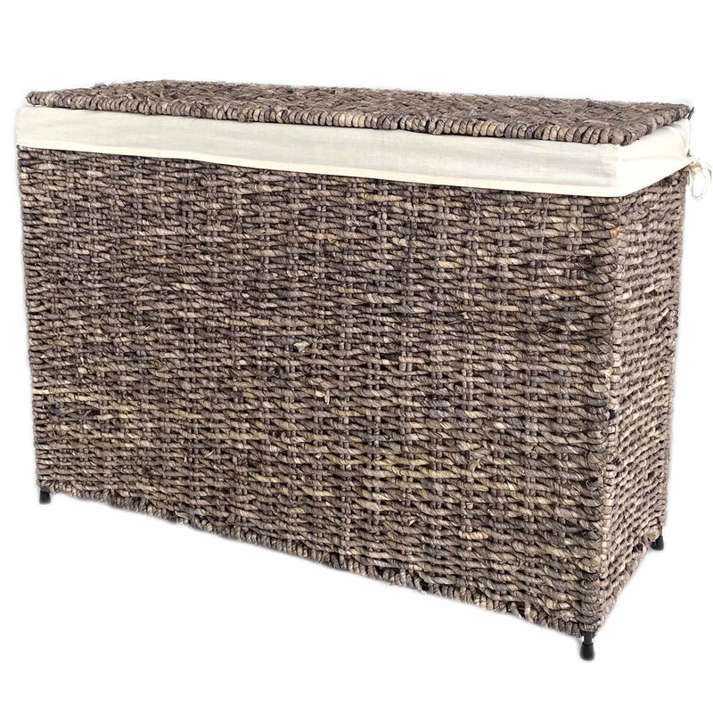 Maize 3-Section Hamper w/ Liner, Gray