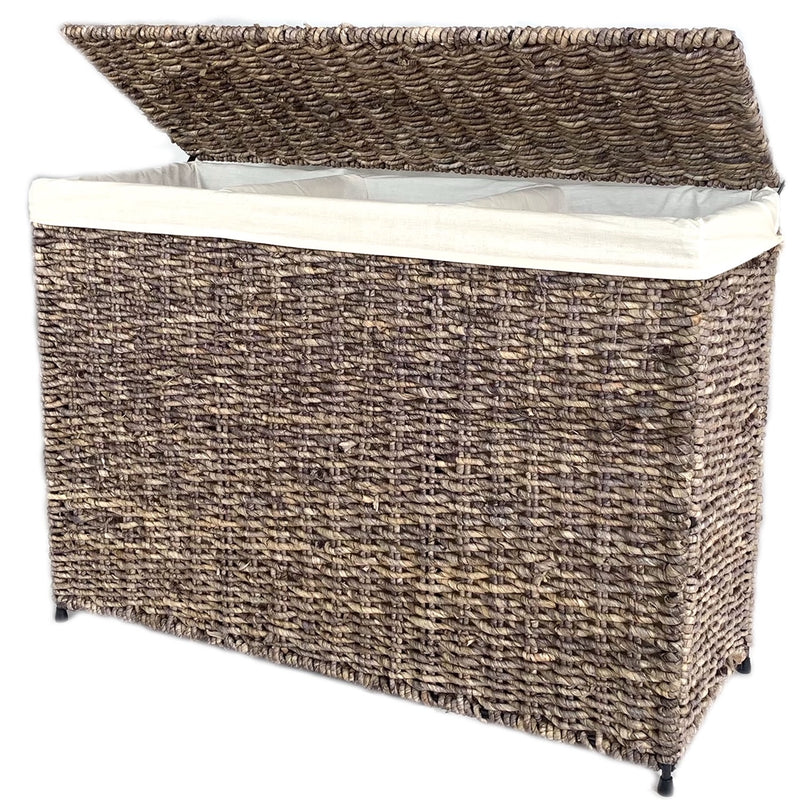 Maize 3-Section Hamper w/ Liner, Gray