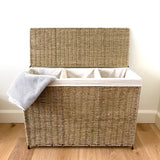 Seagrass 3-Section Hamper w/ Liner