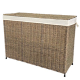 Seagrass 3-Section Hamper w/ Liner