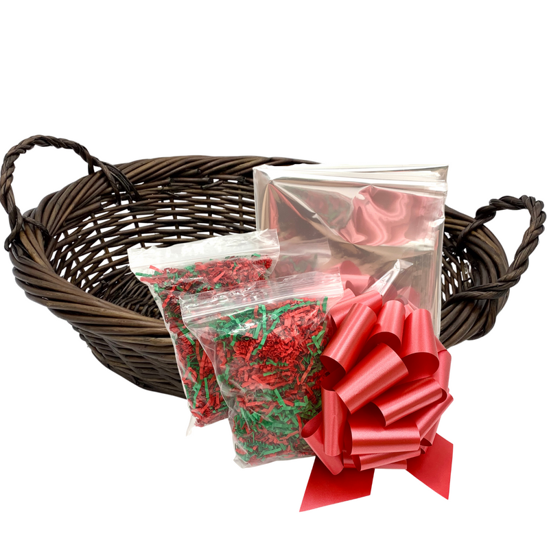 Large Gift Basket Kits with Large Walnut Basket WITHOUT HANDLES (12 kits per case) 16.99 Each