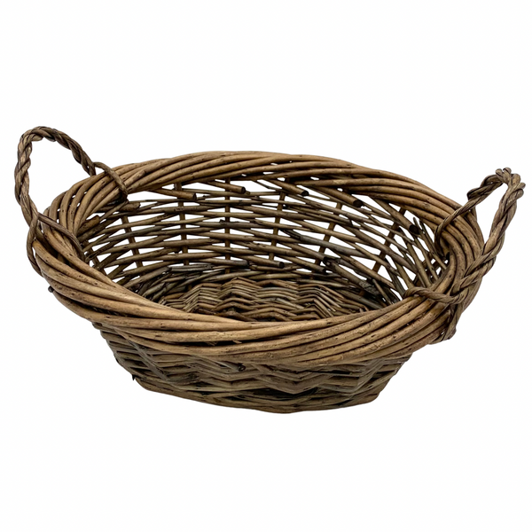 Buy Wholesale QI003503 Small Round Natural Woodchip Wooden Decorative  Storage Basket with Handle
